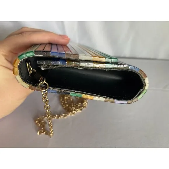 Kurt Geiger Multicolor Striped Clutch - Picture 7 of 11